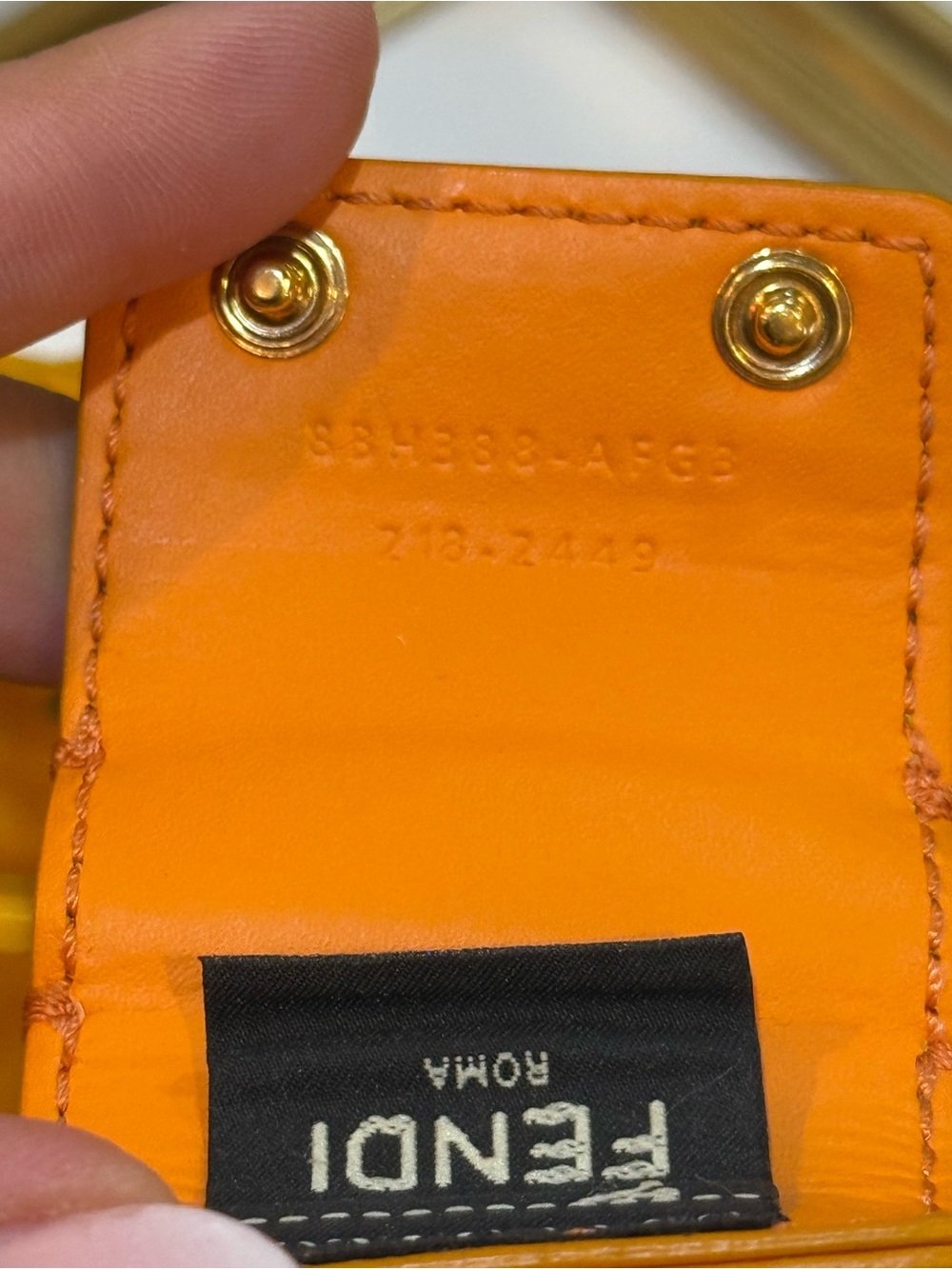 Fendi Yellow-Orange Lattice Logo Tote - Picture 11 of 14